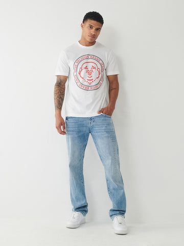 True Religion, White Buddha Logo Tee