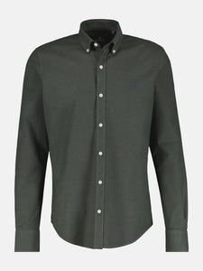 Lerros, Olive Oxford Shirt With Stretch And Button-Down Collar