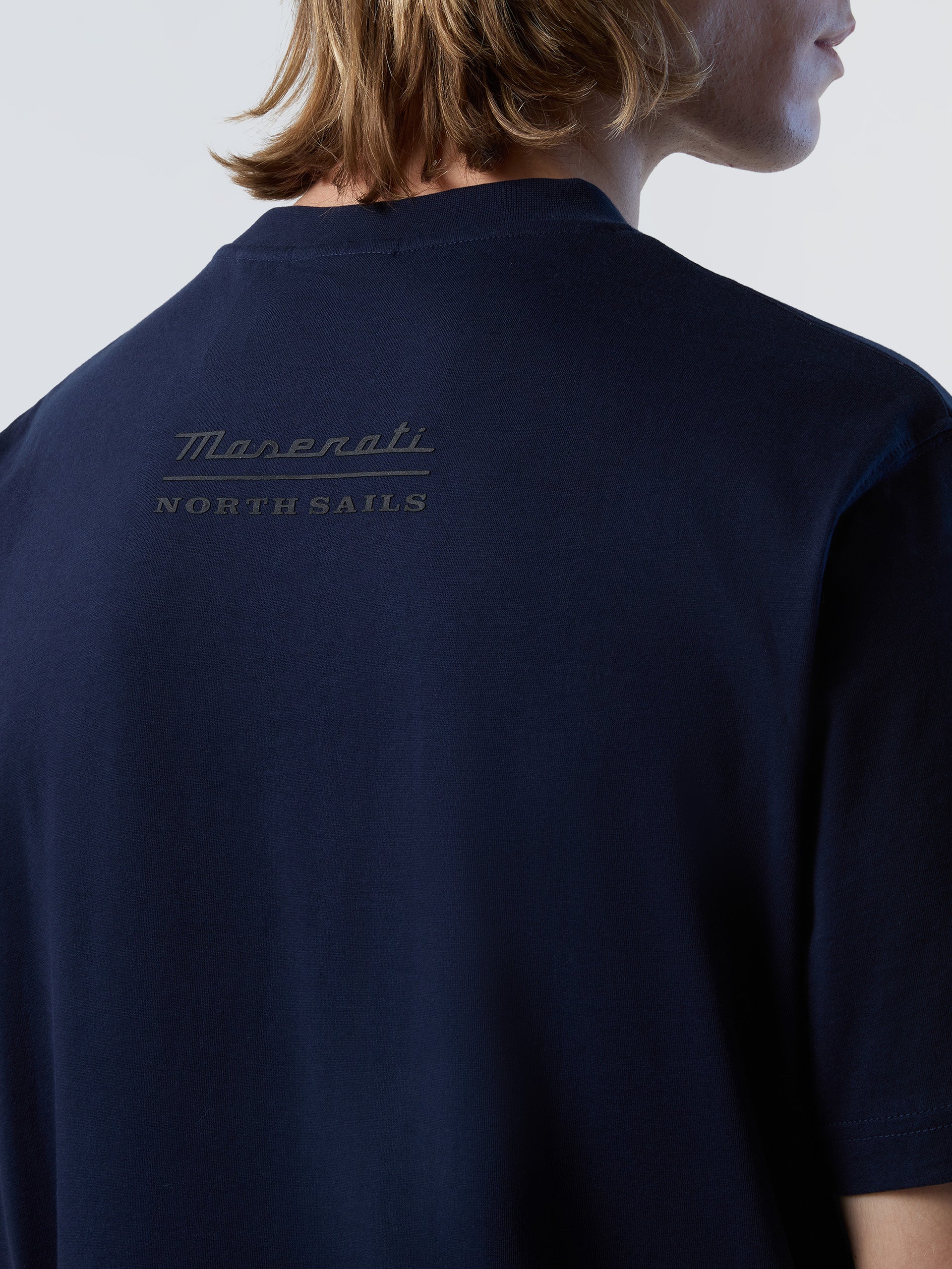 North Sails By Maserati, Navy T-Shirt With Half Trident Print