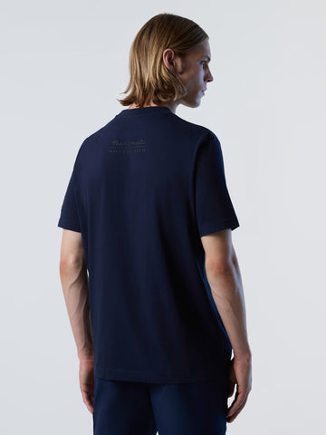 North Sails By Maserati, Navy T-Shirt With Half Trident Print