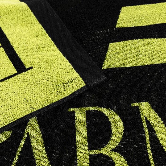 EA7, Black And Acid Lime Beach Towel