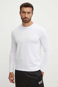 Emporio Armani, Visibility Stretch-Cotton Long-Sleeved White T-Shirt