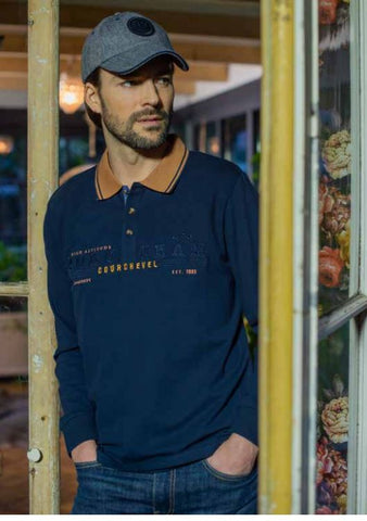 Hv Society, HVSIAN Navy LongSleeves Poloshirt