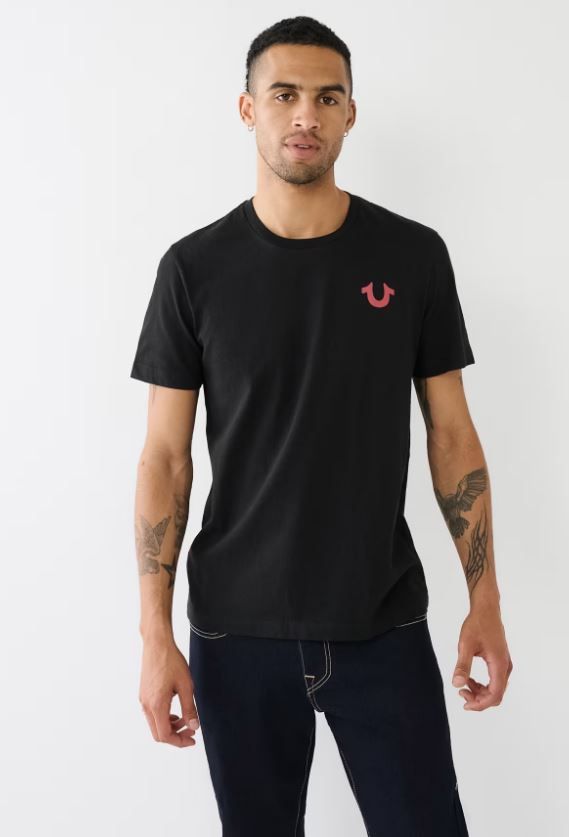 True Religion, HS TR Grid Crew Black TEE