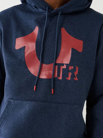 True Religion, Red Horse Shoe Logo Navy Hoodie