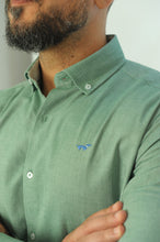 Load image into Gallery viewer, Gilbert Teckel, Green Shirt With Navy Emblem
