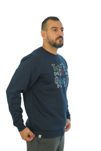 Gilbert Teckel,Navy Sweatshirt With Colorful Emblem