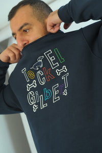 Gilbert Teckel,Navy Sweatshirt With Colorful Emblem