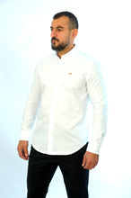 Load image into Gallery viewer, Gilbert Teckel, White Shirt With Orange Emblem
