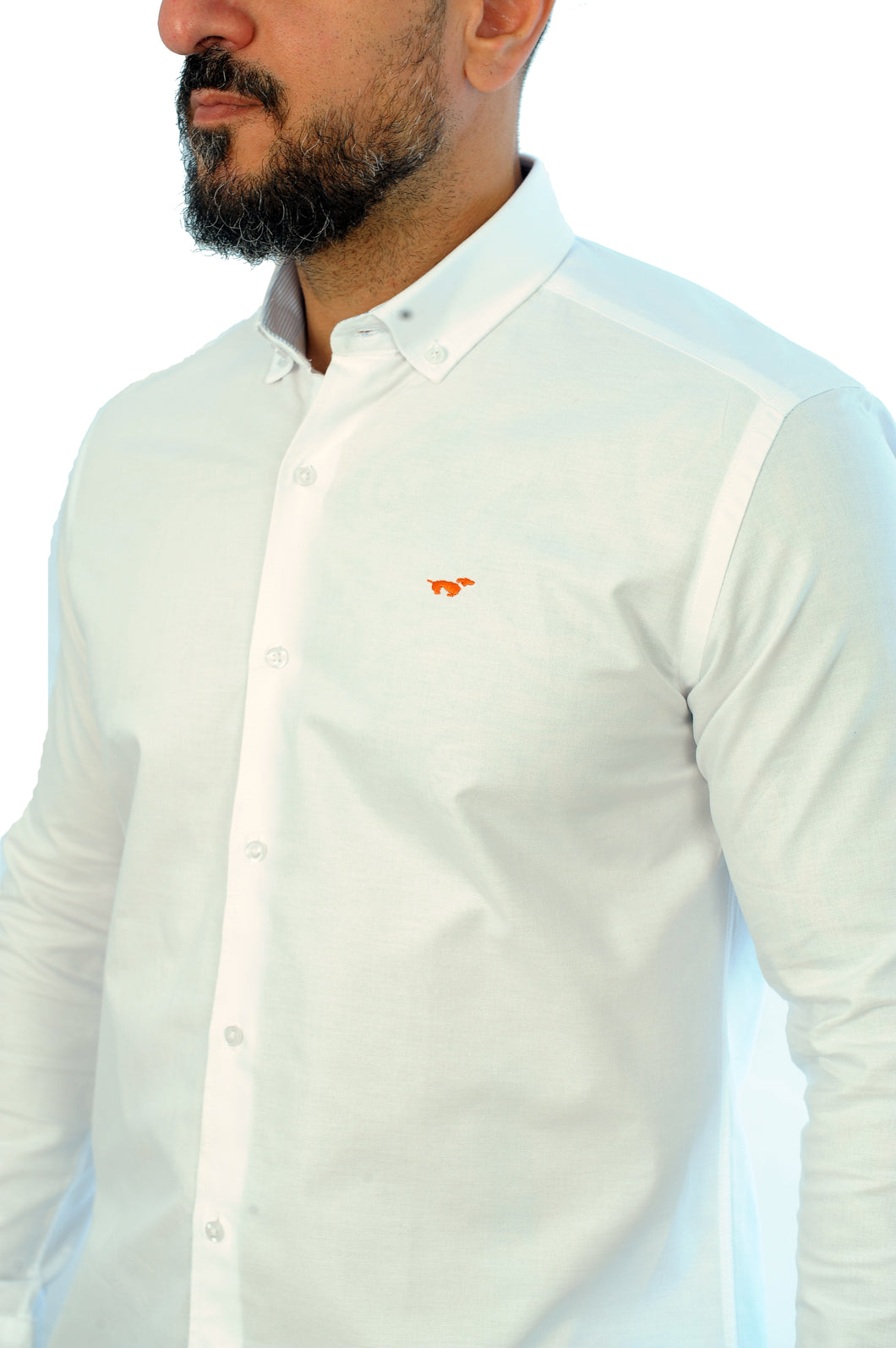 Gilbert Teckel, White Shirt With Orange Emblem