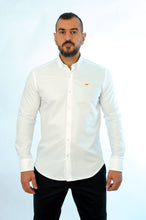 Load image into Gallery viewer, Gilbert Teckel, White Shirt With Orange Emblem
