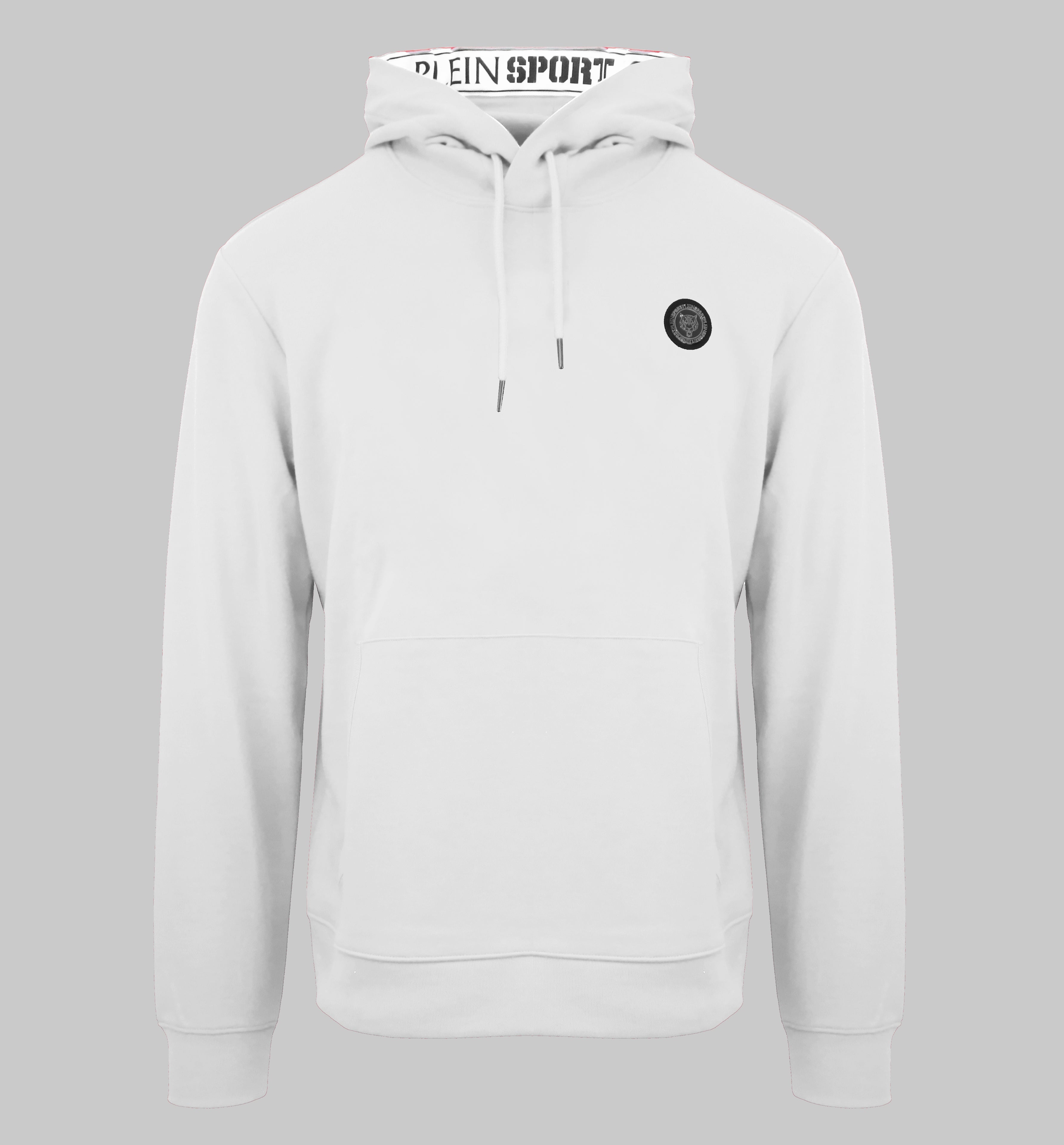 Plein Sport, White Hoody With Scratch Marks On The Back