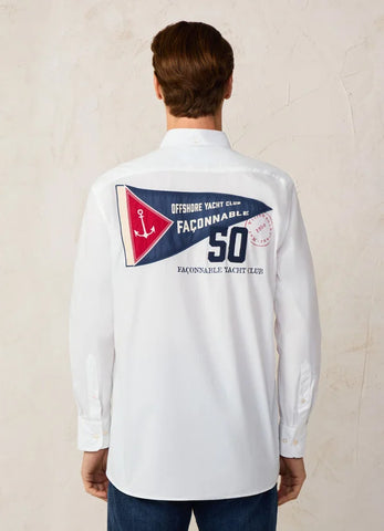 Façonnable,Regular Fit Back Patch Shirt