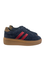 Load image into Gallery viewer, Pedro, Navy Suede Shoes With 2 Red Stripes
