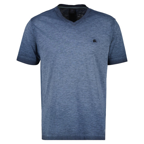 Lerros, V-Neck Blue Washed Out Melange T-Shirt