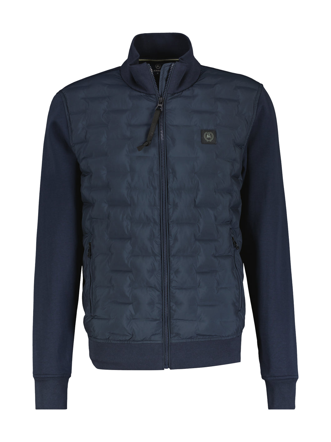 Lerros ,Navy  Sweat Jacket With Quilted Front