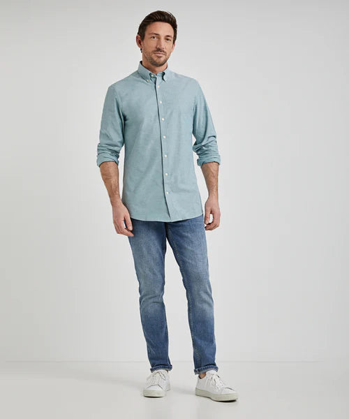 McGregor, Stretch Oxford Green Shirt