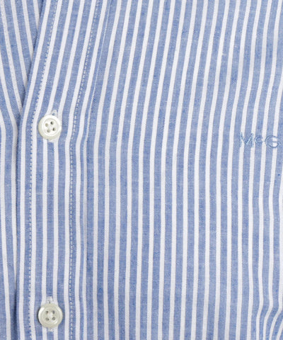 McGregor, Navy Cotton Linen Stripe