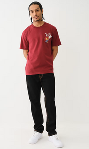 True Religion, Patch Short Sleeve Wine Tee