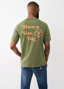 True Religion, Have  A Nice Day Puff Print Tee