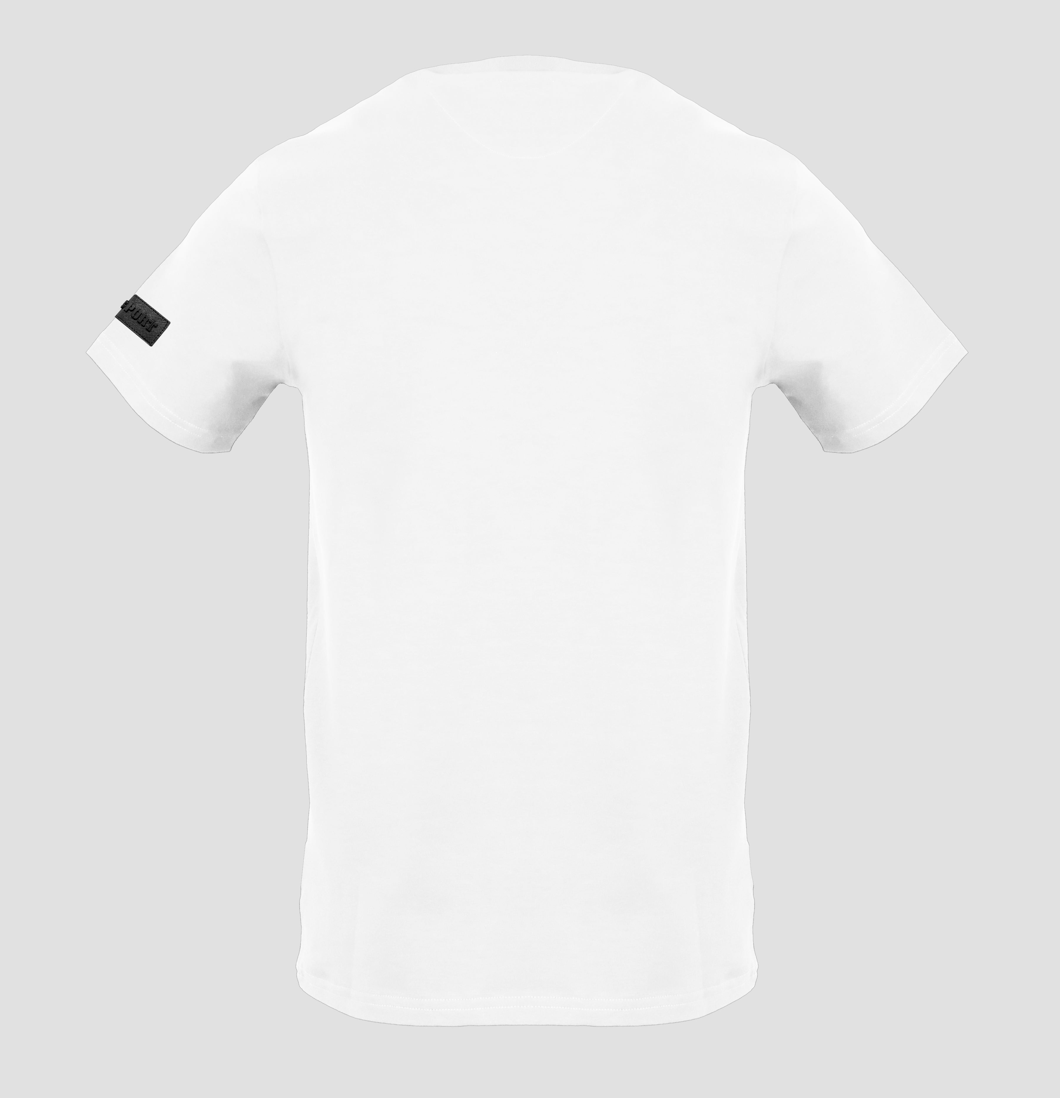 Plein Sport, White T-Shirt With Black Emblem