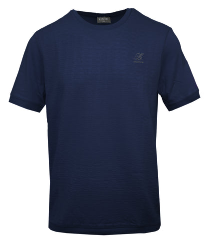 Zenobi, Crafted Cotton Navy T-Shirt