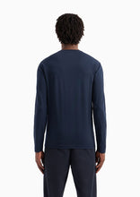 Load image into Gallery viewer, Emporio Armani, Visibility Stretch-Cotton Long-Sleeved Navy T-Shirt
