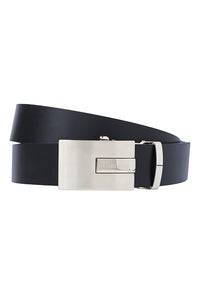 Gardeur, Navy Leather Belt With Automatic Buckle