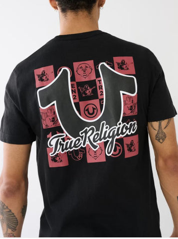 True Religion, HS TR Grid Crew Black TEE