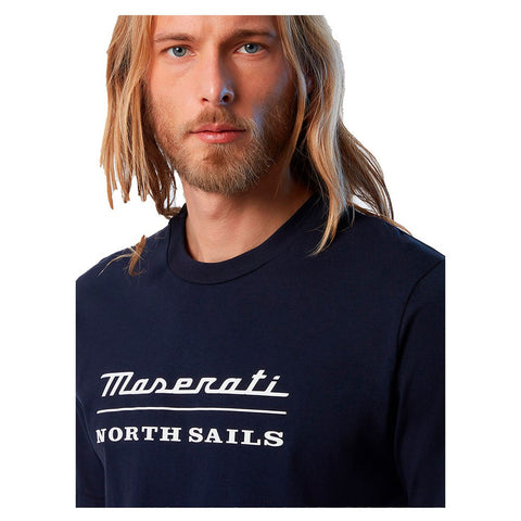 North Sails By Maserati, Navy Organic Jersey T-Shirt designed B Special Logo On The Back