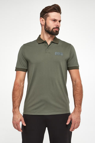 Emporio Armani ,Soft Fabric Olive Polo Shirt