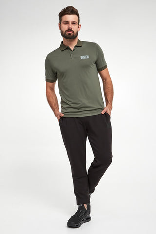 Emporio Armani ,Soft Fabric Olive Polo Shirt