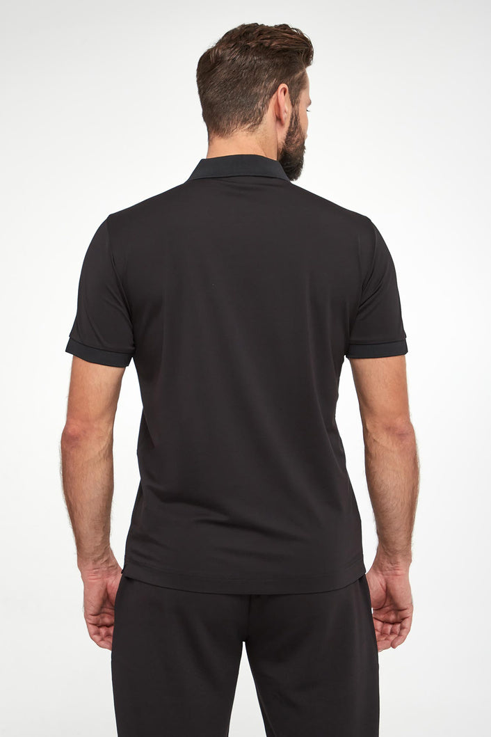 Emporio Armani ,Soft Fabric Black  Polo Shirt