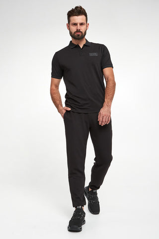 Emporio Armani ,Soft Fabric Black  Polo Shirt