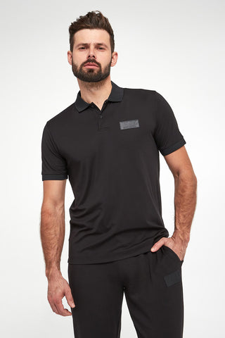 Emporio Armani ,Soft Fabric Black  Polo Shirt