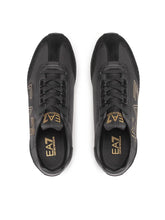 Load image into Gallery viewer, Emporio Armani, Gold Logo-Print Low-Top Black Sneakers
