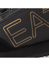 Load image into Gallery viewer, Emporio Armani, Gold Logo-Print Low-Top Black Sneakers
