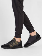 Load image into Gallery viewer, Emporio Armani, Gold Logo-Print Low-Top Black Sneakers
