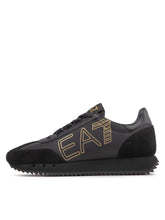 Load image into Gallery viewer, Emporio Armani, Gold Logo-Print Low-Top Black Sneakers
