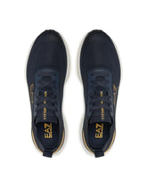 Load image into Gallery viewer, Emporio Armani,  Navy Knit Sneakers With Gold Details
