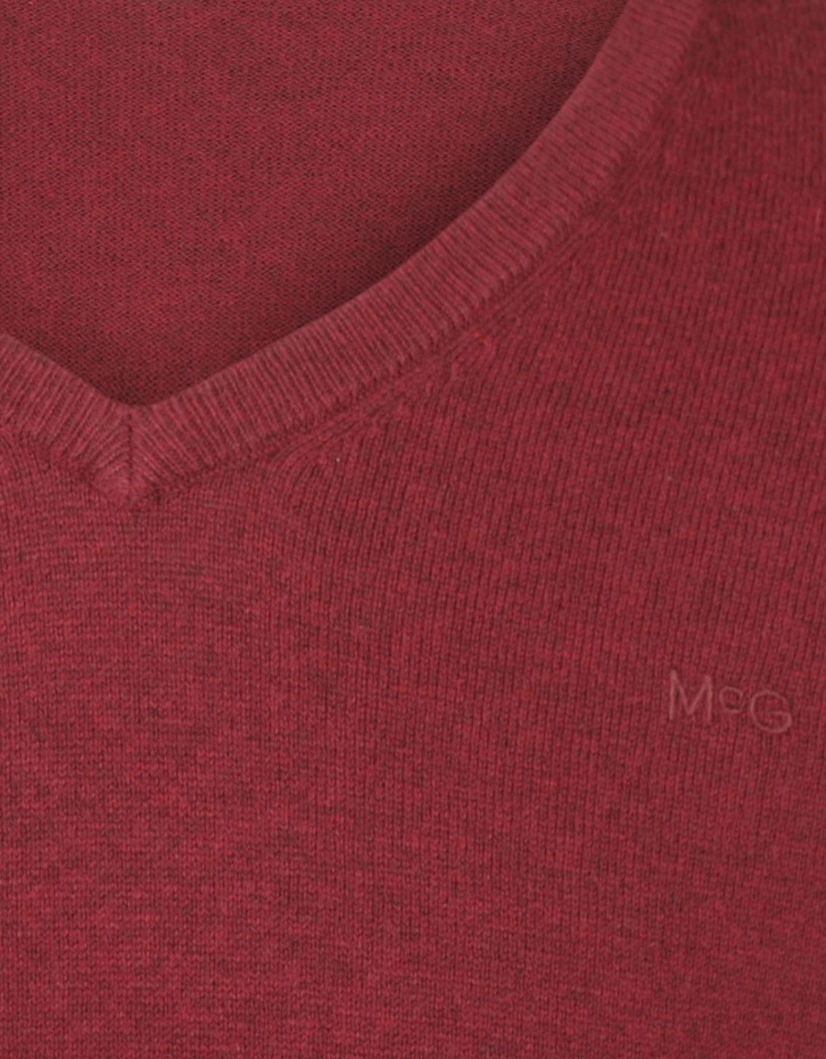 McGregor,  V-Neck Cotton/Merino Bordeaux Sweater