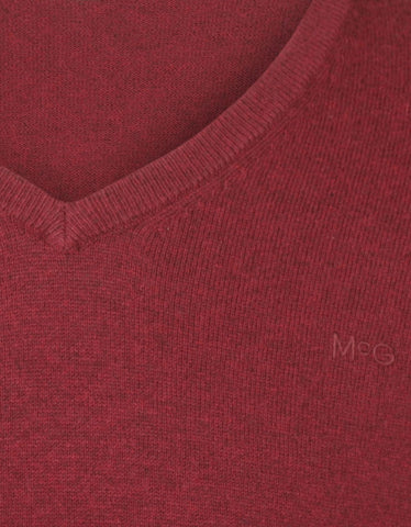 McGregor,  V-Neck Cotton/Merino Bordeaux Sweater