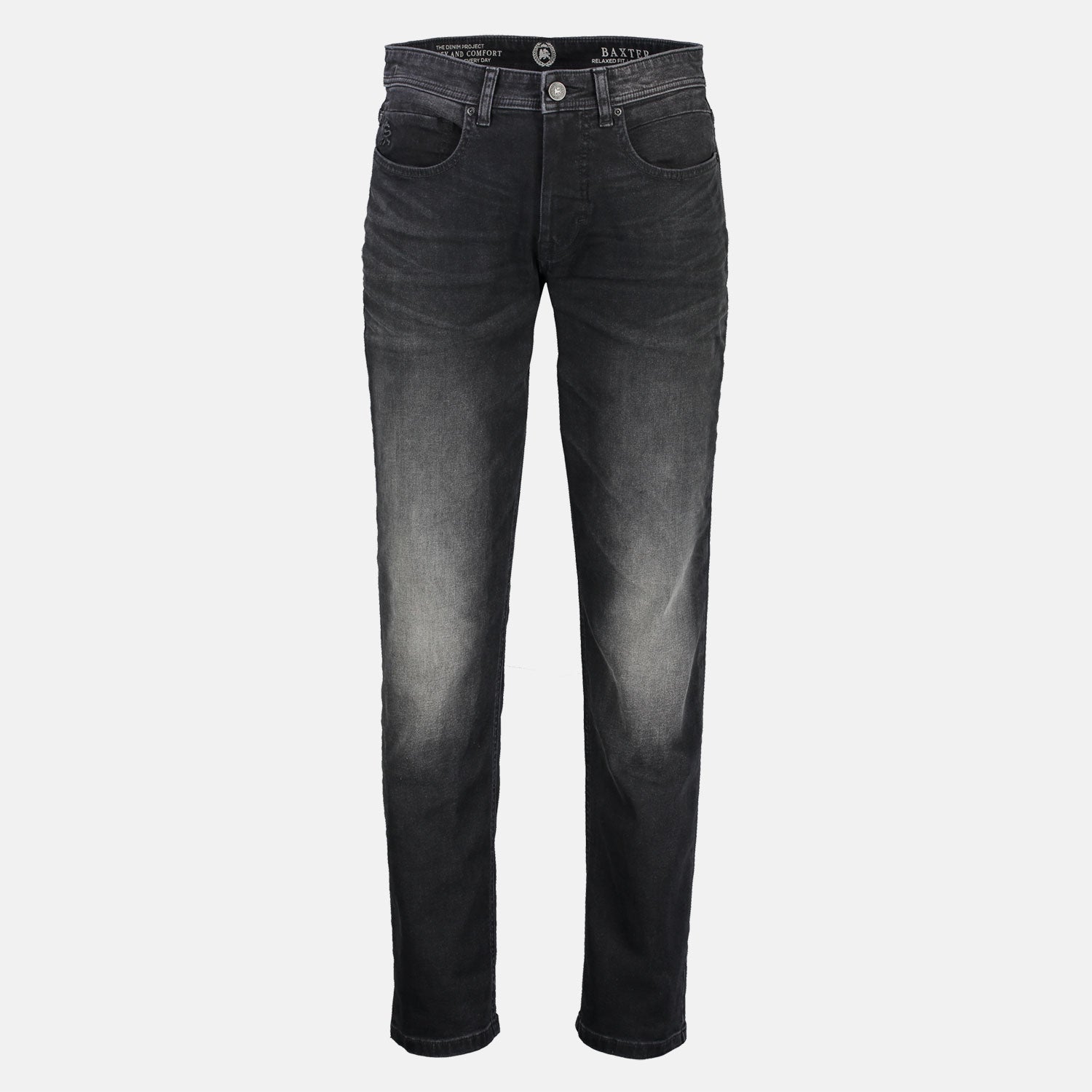 Lerros,5-Pocket-Denim In Used-Look, RELAXED FIT, black