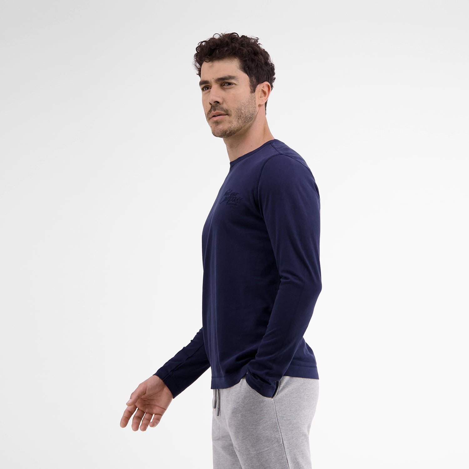 Lerros, Long-sleeve, Navy – Naboulsi Distinction T-Shirt Plain-Colored