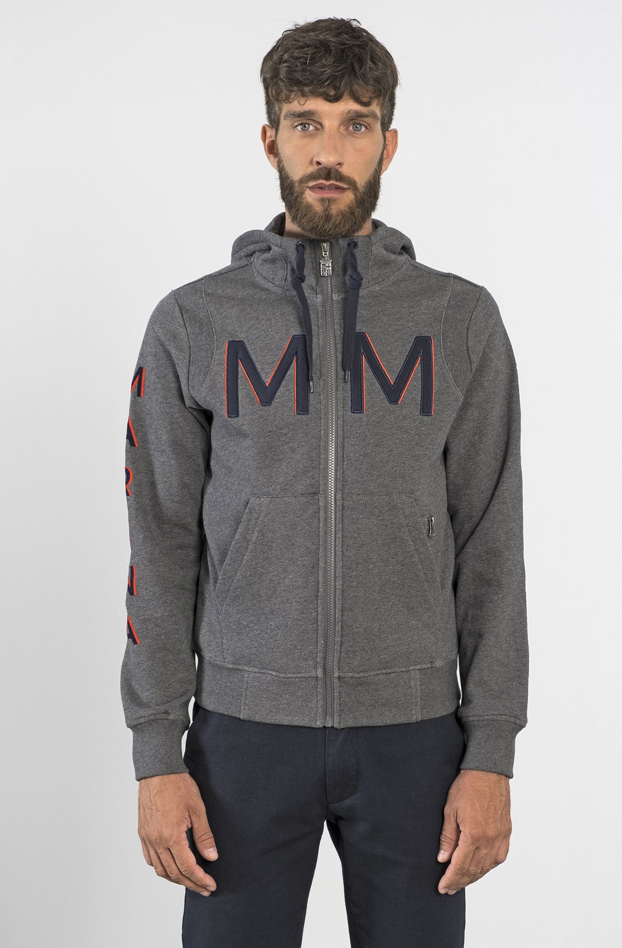 Marina Militare, Hooded Open Sweatshirt