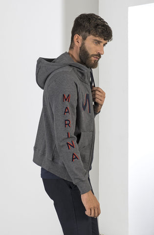 Marina Militare, Hooded Open Sweatshirt