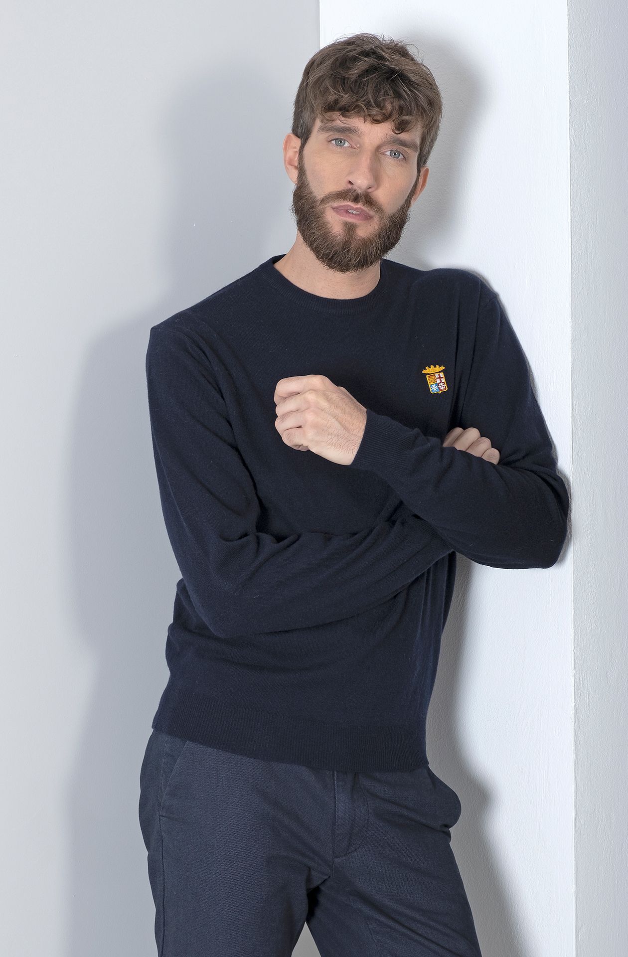 Marina Militare,Navy Crew Neck Sweater