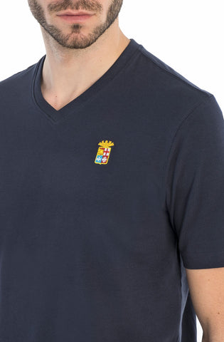 Marina Militare,Navy Basic V-Neck T-Shirt