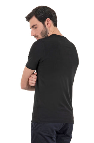 Marina Militare,Black Basic V-Neck T-Shirt