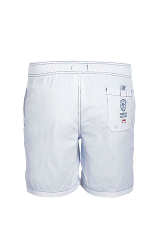 Marina Militare,White Swim Short With Print